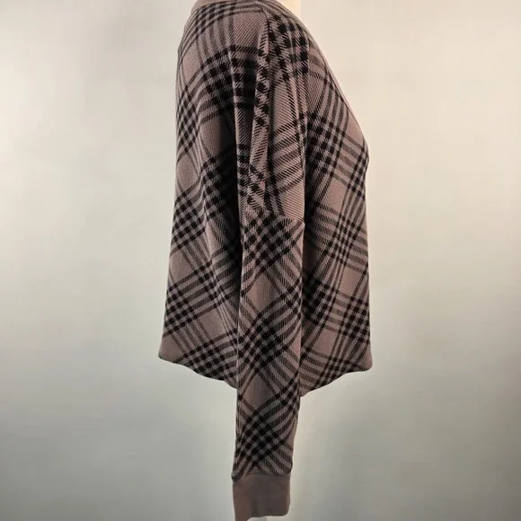 PINK Victoria's Secret‎ Thermal Boxy Cardigan Medium Waffle Knit Long Sleeve Top - Picture 4 of 9